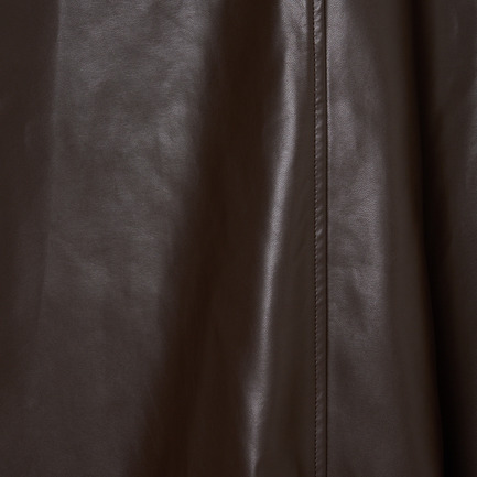 SYNTHETIC LEATHER FLARE SKIRT 詳細画像 ダークブラウン 5