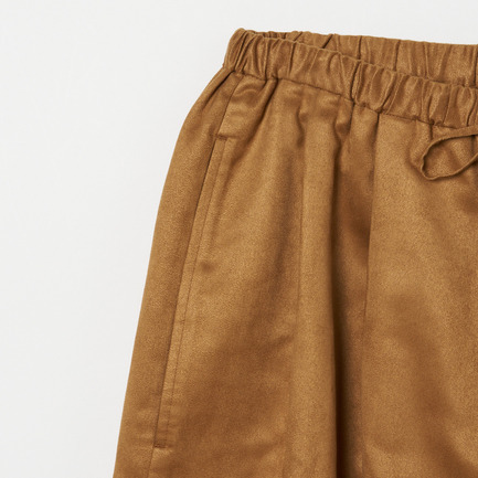 SYNTHETIC SUEDE BARREL LEG TUCK PANTS 詳細画像 キャメル 4