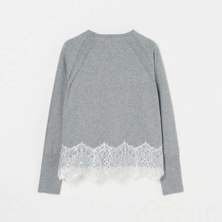 LACE COMBI KNIT 詳細画像 ライトグレー 2