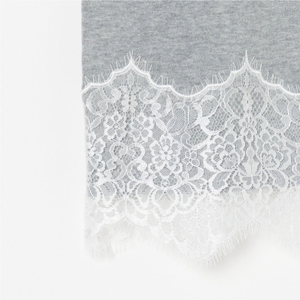 LACE COMBI KNIT 詳細画像 ライトグレー 5