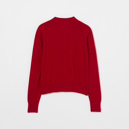 VELOUR CREW NECK CARDIGAN 詳細画像 レッド 2