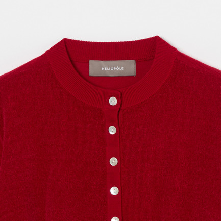 VELOUR CREW NECK CARDIGAN 詳細画像 レッド 3