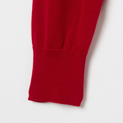 VELOUR CREW NECK CARDIGAN 詳細画像 レッド 4