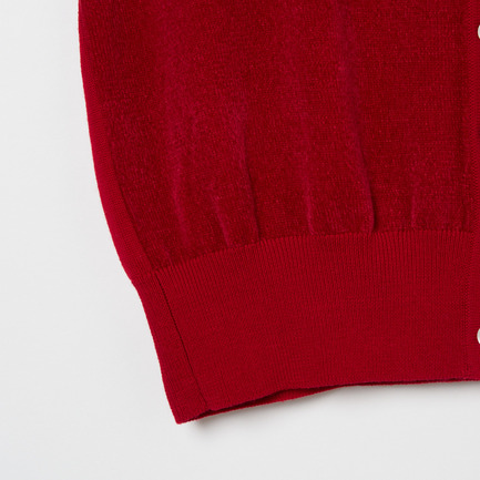 VELOUR CREW NECK CARDIGAN 詳細画像 レッド 5