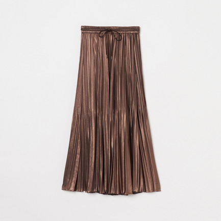SHINY SATIN PLEATS SKIRT