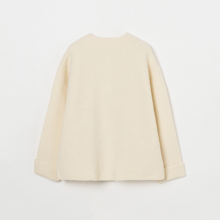 HERRINGBONE CREW KNIT JACKET 詳細画像 アイボリー 2