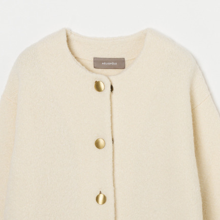 HERRINGBONE CREW KNIT JACKET 詳細画像 アイボリー 3