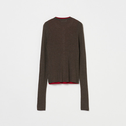 LAYERED KNIT CARDIGAN 詳細画像 ブラウン 1