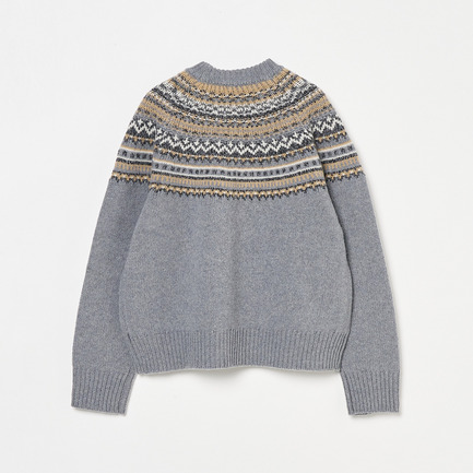 ROUND JACQUARD PULLOVER 詳細画像 グレー 1