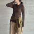 SHINY RIB LONG SLEEVE PULLOVER 詳細画像