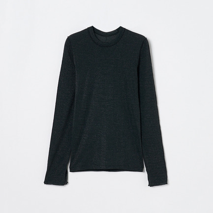 SHINY RIB LONG SLEEVE PULLOVER