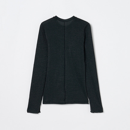 SHINY RIB LONG SLEEVE PULLOVER 詳細画像 ブラック 1