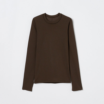SHINY RIB LONG SLEEVE PULLOVER