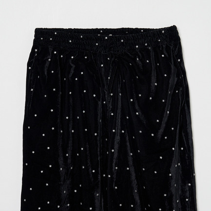 STARDUST GLITTER VELVET EASY WIDE PANTS 詳細画像 ブラック 2