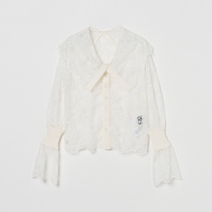 LACE BIG COLLAR 2way BLOUSE