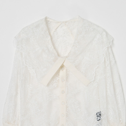 LACE BIG COLLAR 2way BLOUSE 詳細画像 アイボリー 3