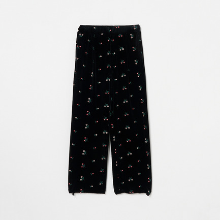 VELOUR FLOWER PANTS