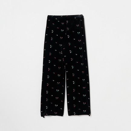 VELOUR FLOWER PANTS 詳細画像 ブラック 1
