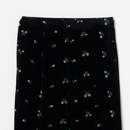VELOUR FLOWER PANTS 詳細画像 ブラック 2