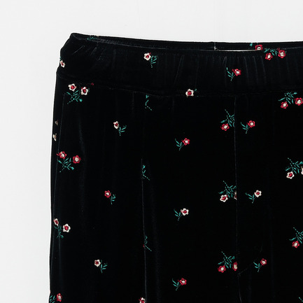 VELOUR FLOWER PANTS 詳細画像 ブラック 3
