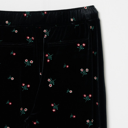 VELOUR FLOWER PANTS 詳細画像 ブラック 4
