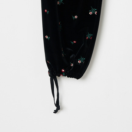 VELOUR FLOWER PANTS 詳細画像 ブラック 6