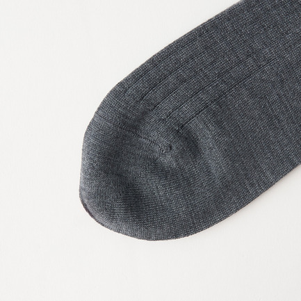Wool wide ribbed high socks 詳細画像 グレー 1