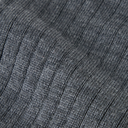 Wool wide ribbed high socks 詳細画像 グレー 3