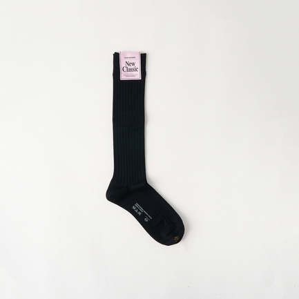 Wool wide ribbed high socks