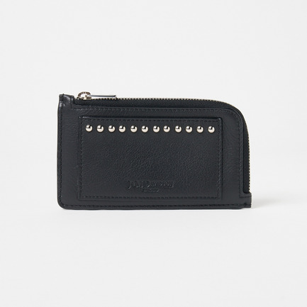 ZIP CARD HOLDER WITH STUDS