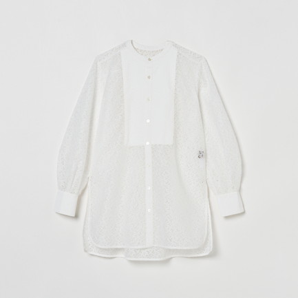 LACE COLLARLESS SHIRT