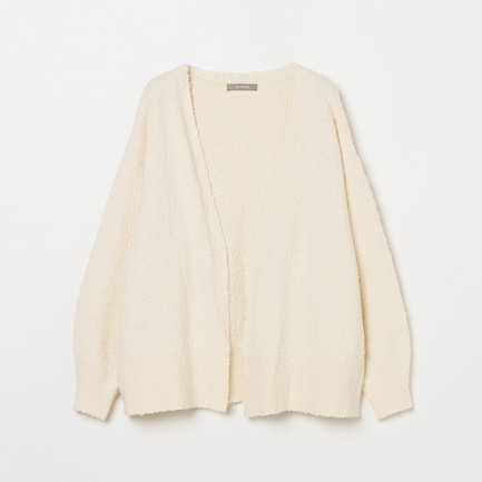 BUBBLE COTTON KNIT OPEN CARDIGAN
